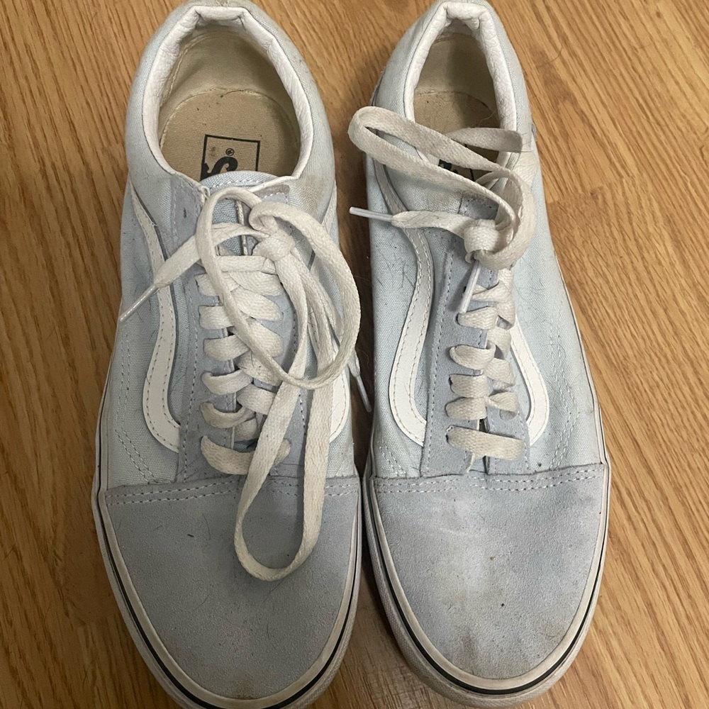 Vans Women’s Blue and White Sneakers